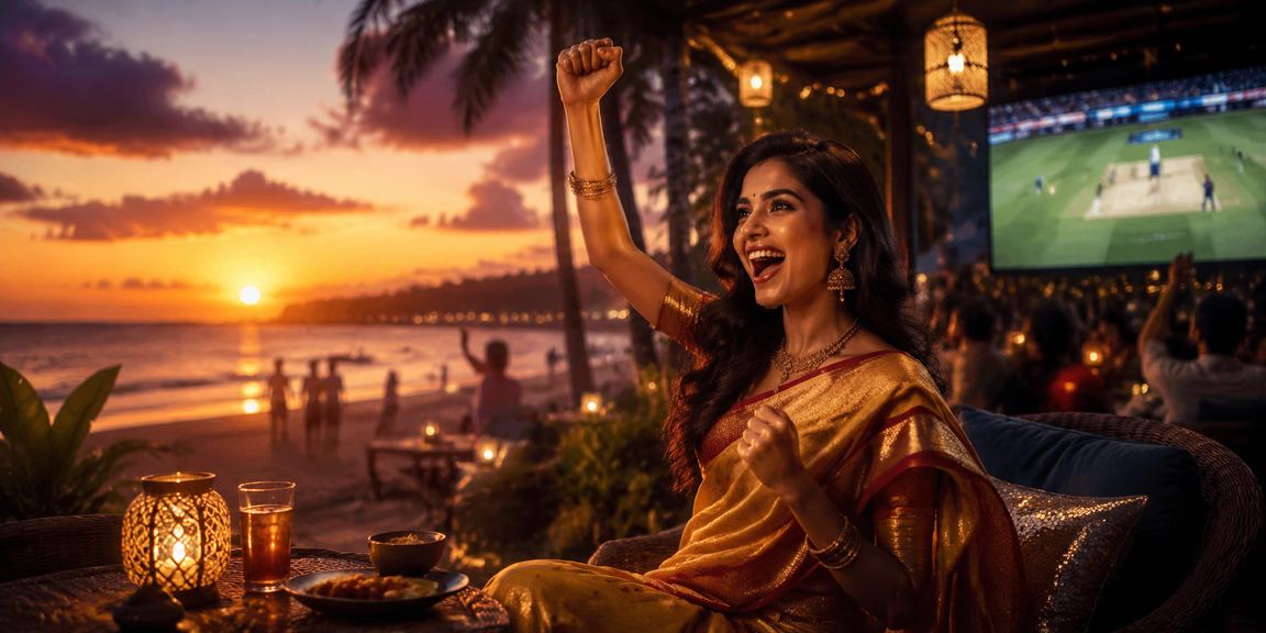 Football and cricket betting by Goa beach